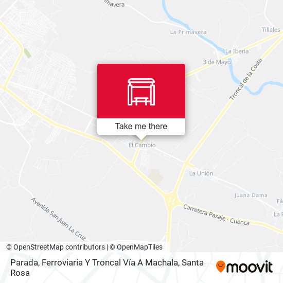 Mapa de Parada, Ferroviaria Y Troncal Vía A Machala