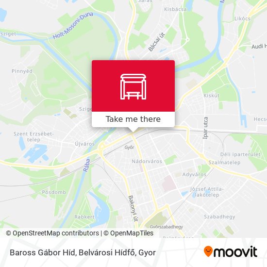 Baross Gábor Híd, Belvárosi Hídfő map