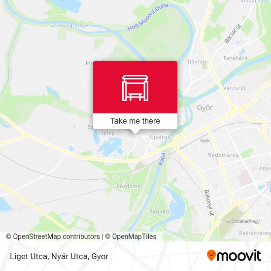 Liget Utca, Nyár Utca map