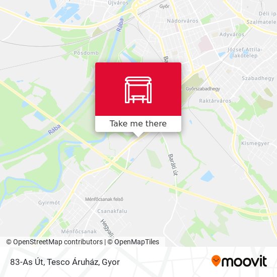 83-As Út, Tesco Áruház map