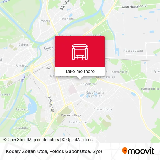 Kodály Zoltán Utca, Földes Gábor Utca map