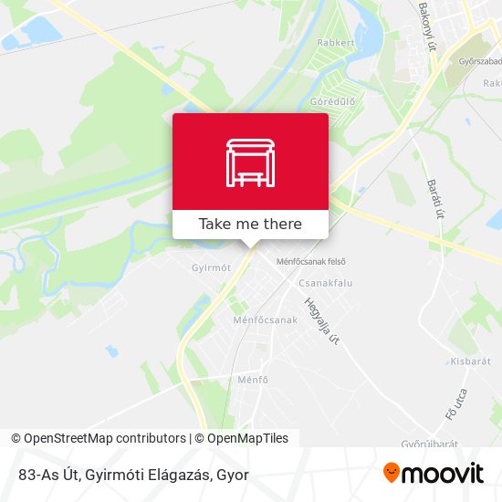83-As Út, Gyirmóti Elágazás map
