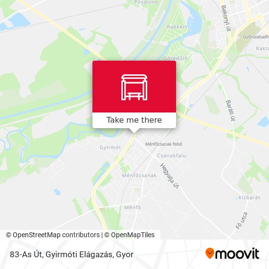 83-As Út, Gyirmóti Elágazás map