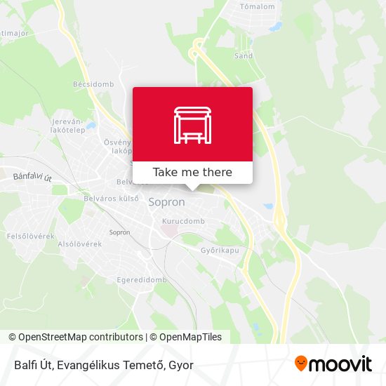 Balfi Út, Evangélikus Temető map