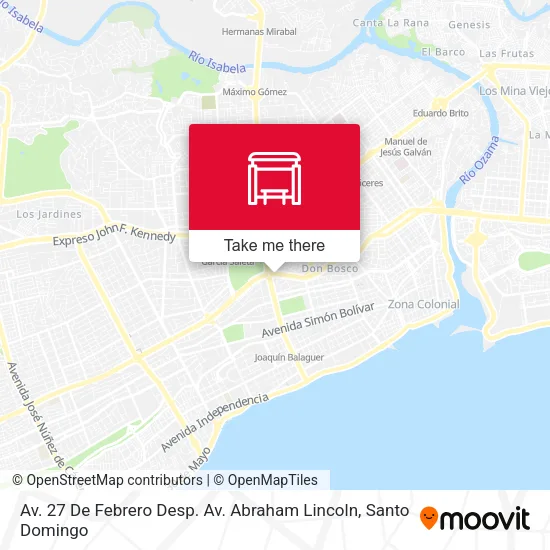 Av. 27 De Febrero Desp. Av. Abraham Lincoln map