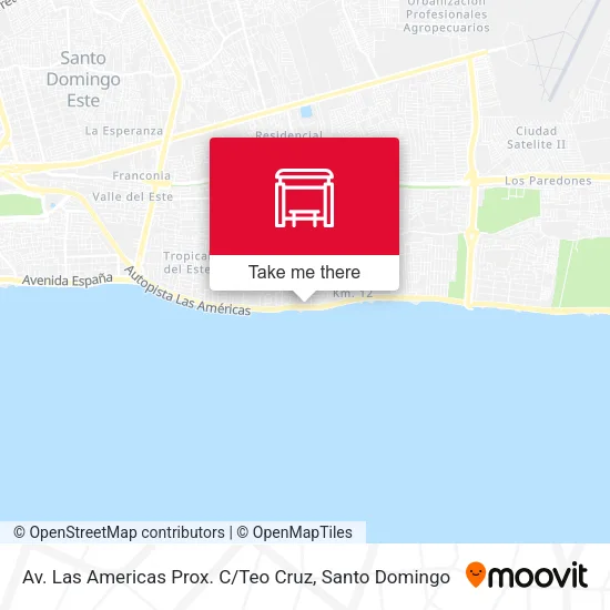 Mapa de Av. Las Americas  Prox. C / Teo Cruz