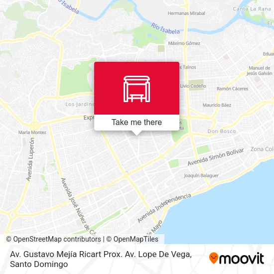 Mapa de Av. Gustavo Mejía Ricart Prox. Av. Lope De Vega