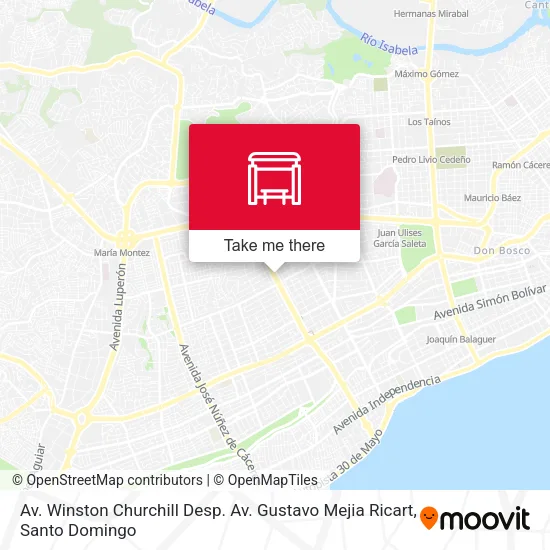 Av. Winston Churchill Desp. Av. Gustavo Mejia Ricart map