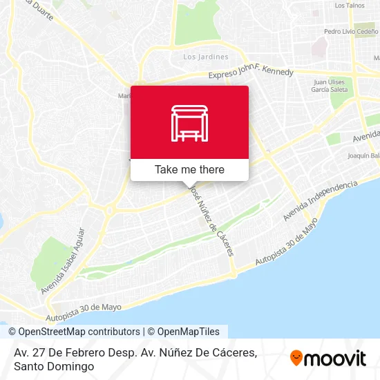 Mapa de Av. 27 De Febrero Desp. Av. Núñez De Cáceres