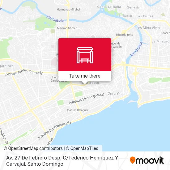 Mapa de Av. 27 De Febrero Desp. C / Federico Henríquez Y Carvajal