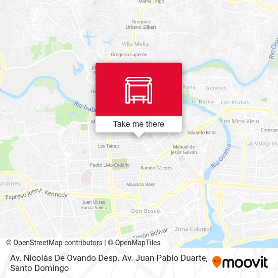 Mapa de Av. Nicolás De Ovando Desp. Av. Juan Pablo Duarte