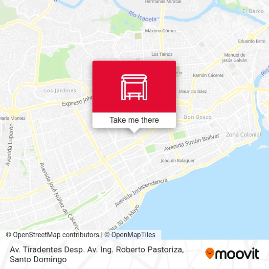 Mapa de Av. Tiradentes Desp. Av. Ing. Roberto Pastoriza