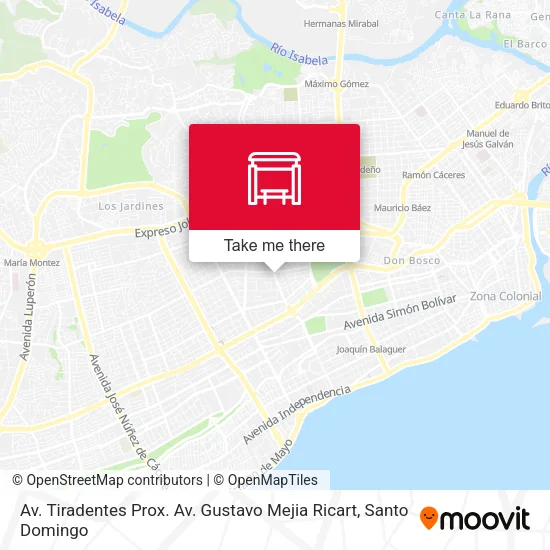 Mapa de Av. Tiradentes Prox. Av. Gustavo Mejia Ricart