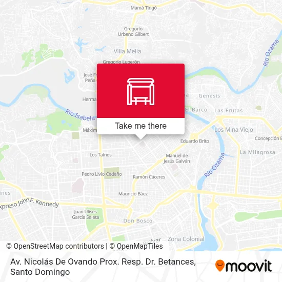 Av. Nicolás De Ovando Prox. Resp. Dr. Betances map