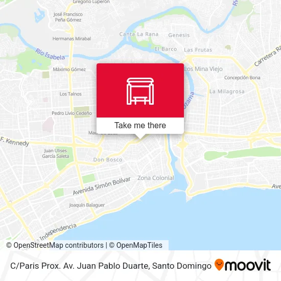 Mapa de C / Paris Prox. Av. Juan Pablo Duarte