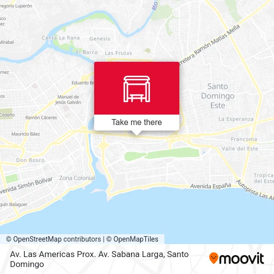 Mapa de Av. Las Americas Prox. Av. Sabana Larga