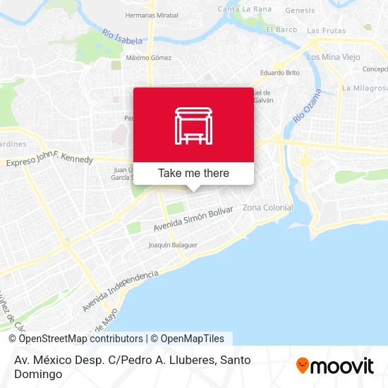 Mapa de Av. México Desp. C / Pedro A. Lluberes