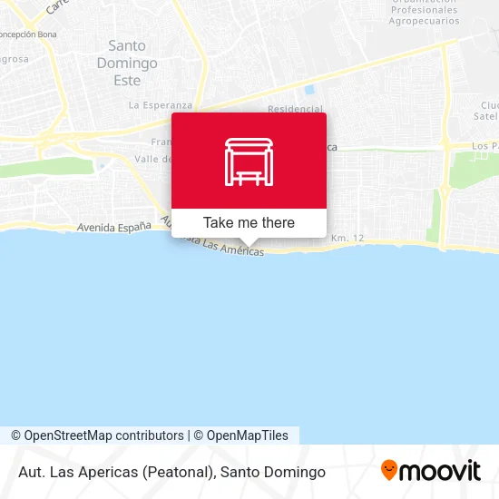 Mapa de Aut. Las Apericas (Peatonal)