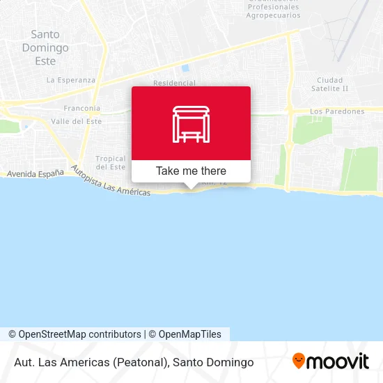 Mapa de Aut. Las Americas (Peatonal)