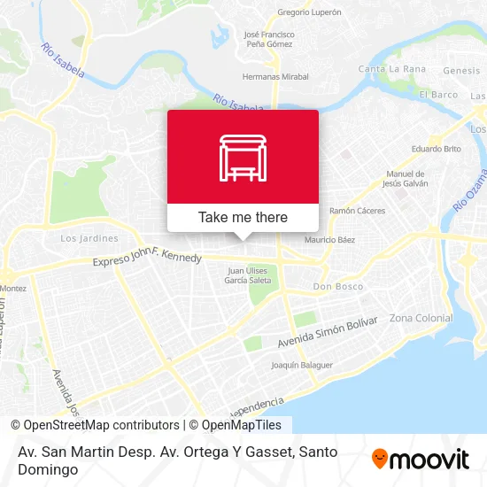 Mapa de Av. San Martin Desp. Av. Ortega Y Gasset