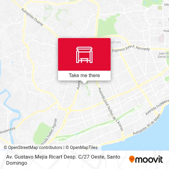 Mapa de Av. Gustavo Mejía Ricart Desp. C / 27 Oeste