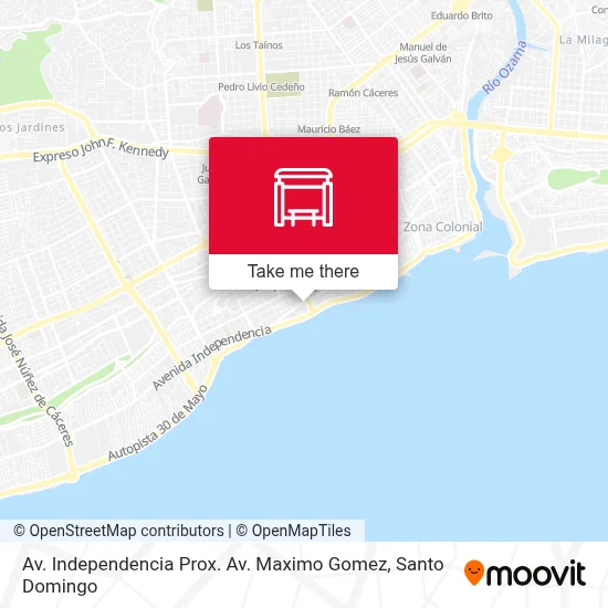 Av. Independencia Prox. Av. Maximo Gomez map