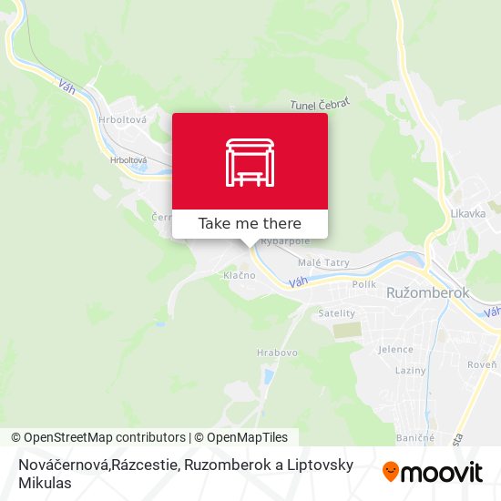 Nováčernová,Rázcestie map