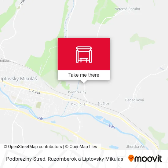 Podbreziny-Stred map