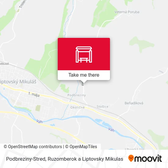 Podbreziny-Stred map