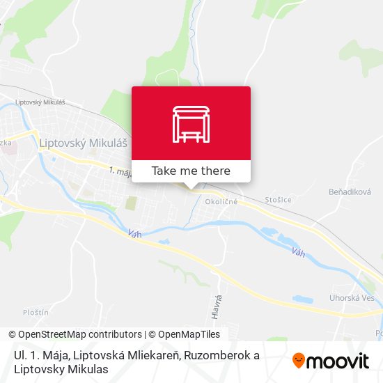 Ul. 1. Mája, Liptovská Mliekareň map