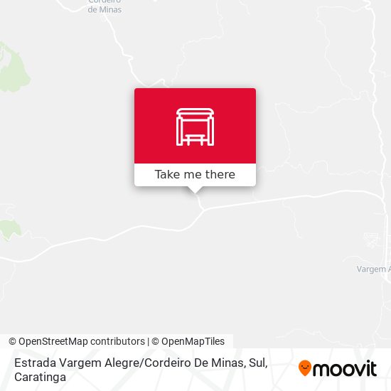 Mapa Estrada Vargem Alegre / Cordeiro De Minas, Sul