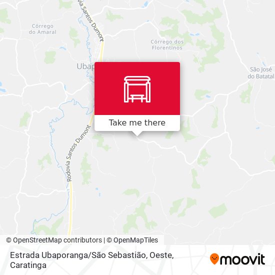 Mapa Estrada Ubaporanga / São Sebastião, Oeste