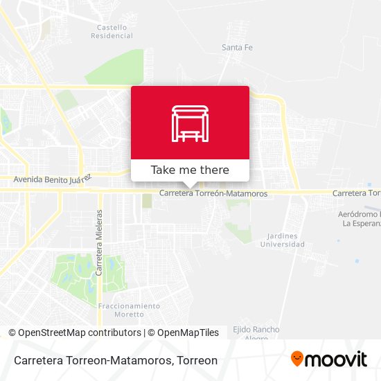 Carretera Torreon-Matamoros map