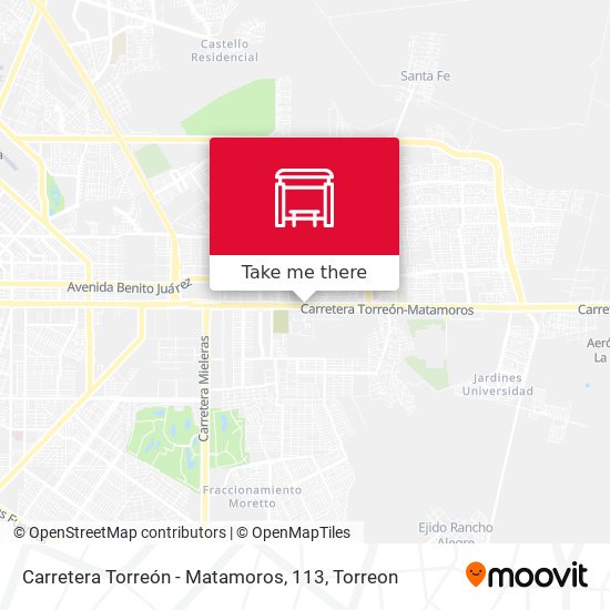 Mapa de Carretera Torreón - Matamoros, 113