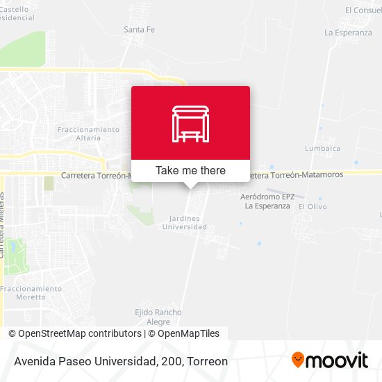 Mapa de Avenida Paseo Universidad, 200