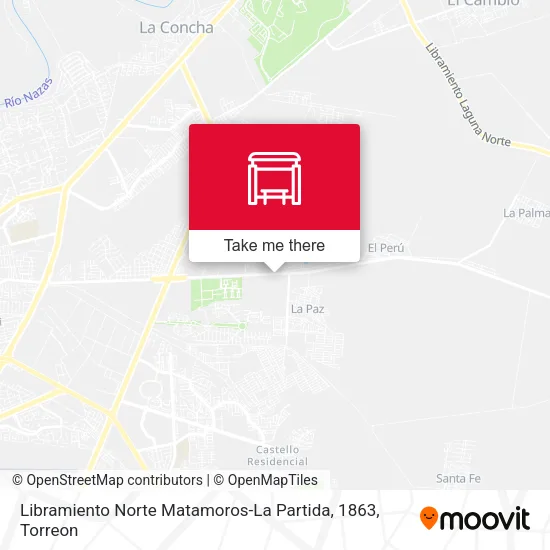 Mapa de Libramiento Norte Matamoros-La Partida, 1863