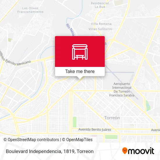 Boulevard Independencia, 1819 map