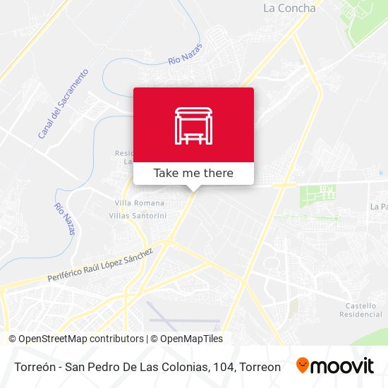 Torreón - San Pedro De Las Colonias, 104 map