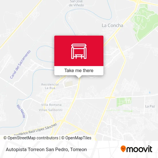 Mapa de Autopista Torreon San Pedro