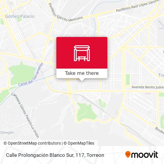 Mapa de Calle Prolongación Blanco Sur, 117