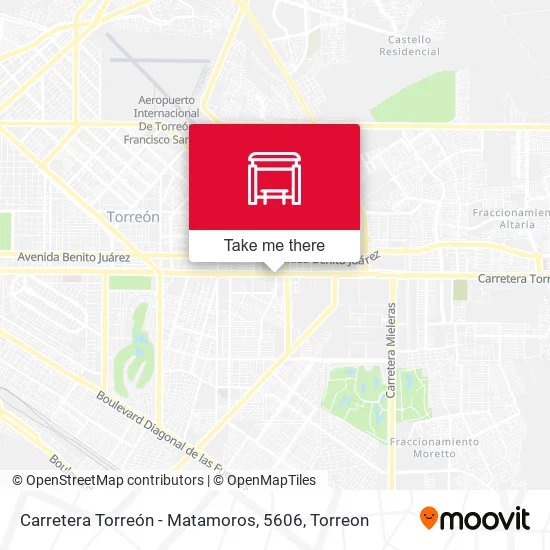 Mapa de Carretera Torreón - Matamoros, 5606