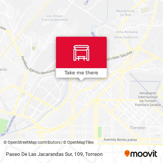 Mapa de Paseo De Las Jacarandas Sur, 109