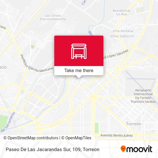 Mapa de Paseo De Las Jacarandas Sur, 109