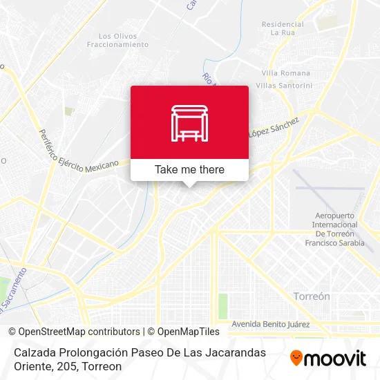 Mapa de Calzada Prolongación Paseo De Las Jacarandas Oriente, 205