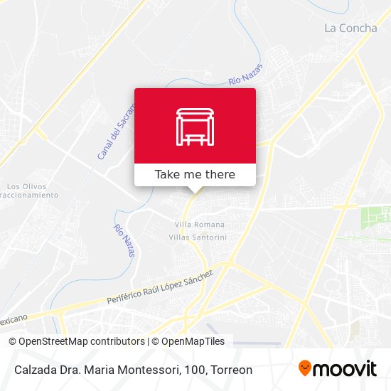 Calzada Dra. Maria Montessori, 100 map