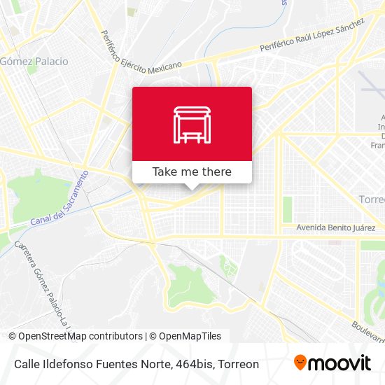 Mapa de Calle Ildefonso Fuentes Norte, 464bis