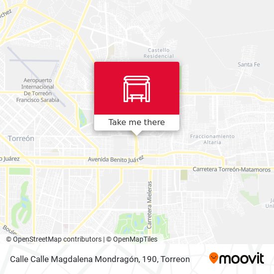 Mapa de Calle Calle Magdalena Mondragón, 190