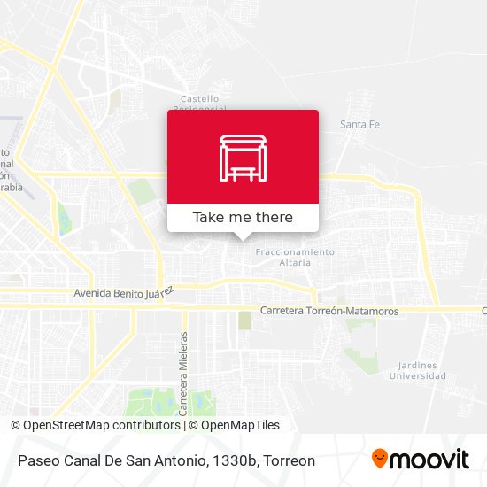 Paseo Canal De San Antonio, 1330b map