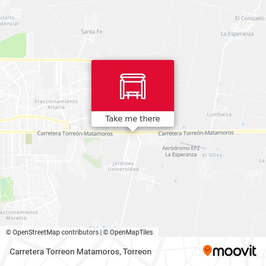 Carretera Torreon Matamoros map