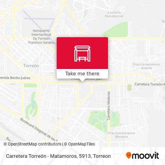 Mapa de Carretera Torreón - Matamoros, 5913
